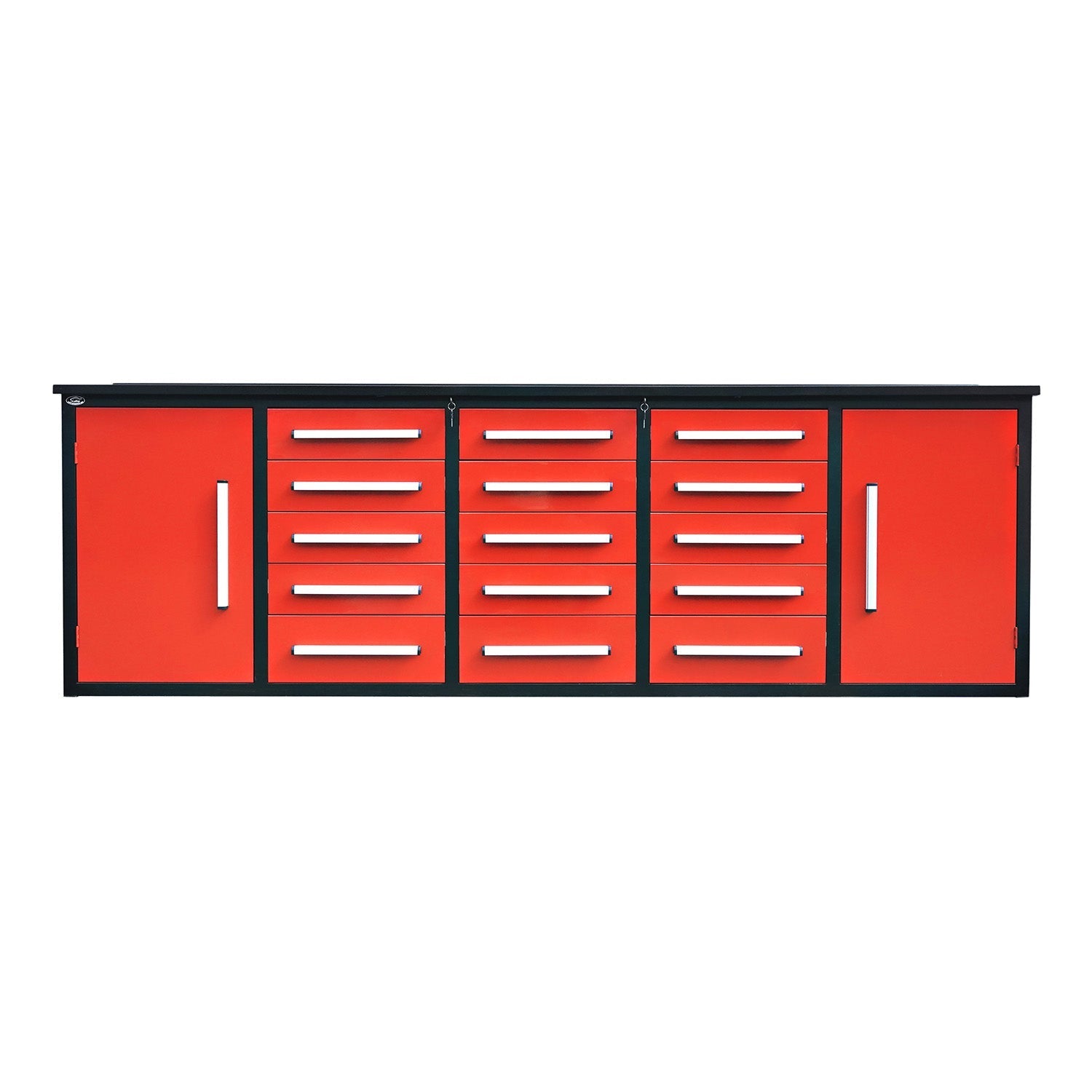 Chery Industrial 10ft Workbench Storage Cabinet with 15 Drawers & 2 Cabinets