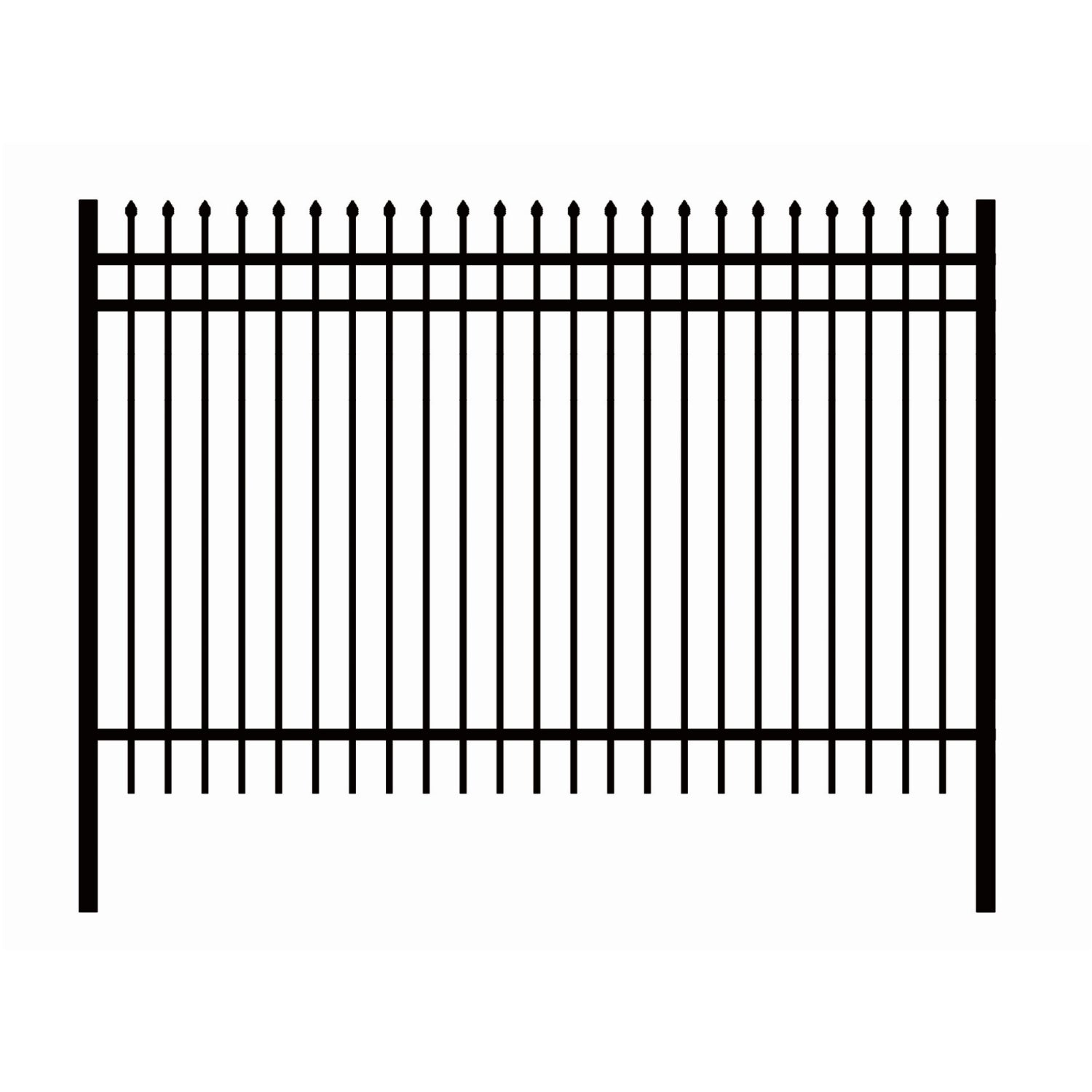 Greatbear 10x7 ft Steel Fence with 3 Rails, 30 Panels