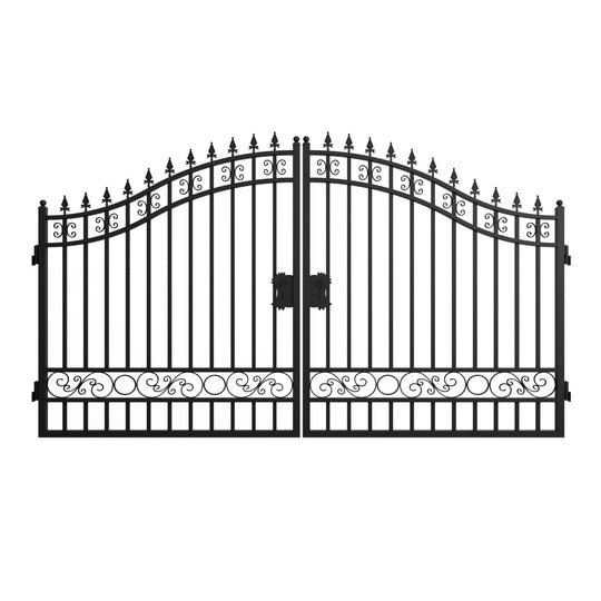 Greatbear 12x8 ft Dual Swing Driveway Steel Gate - Serenity Provision