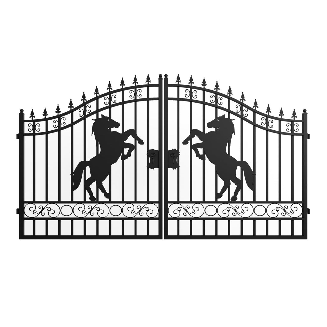 Greatbear 12x8 ft Dual Swing Driveway Steel Gate - Serenity Provision