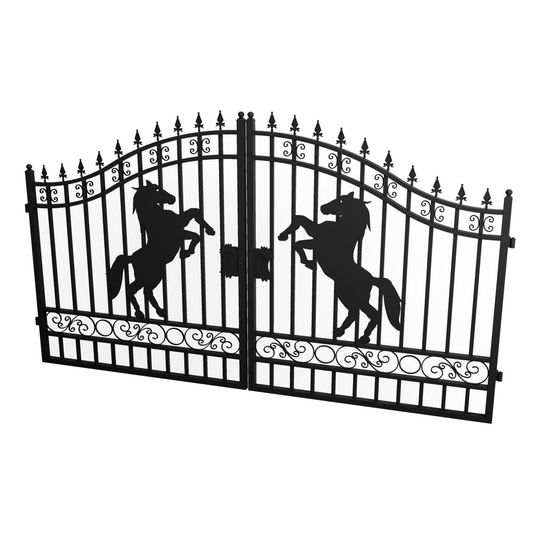 Greatbear 12x8 ft Dual Swing Driveway Steel Gate - Serenity Provision