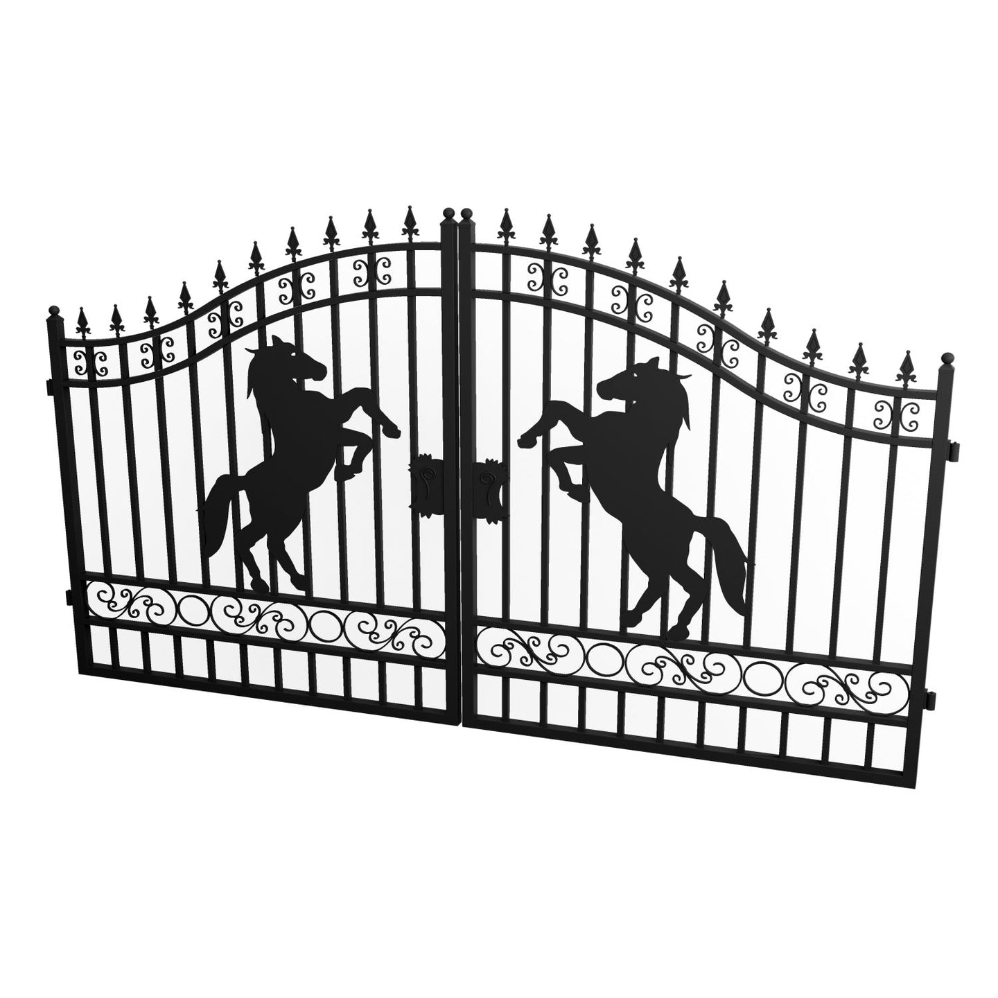 Greatbear 12x8 ft Dual Swing Driveway Steel Gate - Serenity Provision
