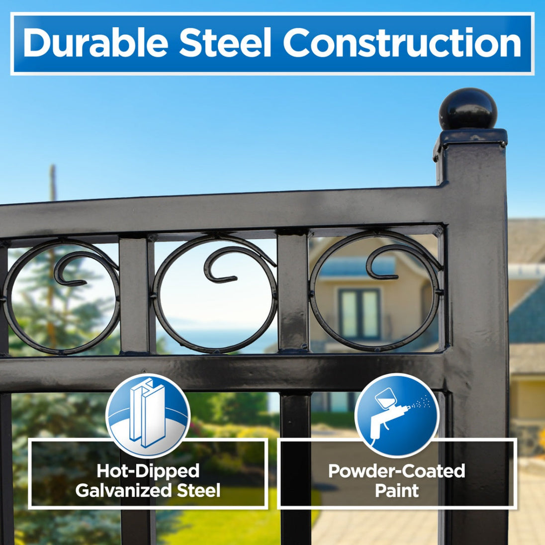 Aleko 14x6 ft Steel Sliding Driveway Gate - Serenity Provision