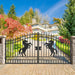 Greatbear 14x8 ft Steel Dual Swing Driveway Gate with Horse Pattern - Serenity Provision