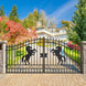 Greatbear 14x8 ft Steel Dual Swing Driveway Gate with Horse Pattern - Serenity Provision