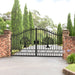 Greatbear 14x8 ft Steel Dual Swing Driveway Gate with Wider Goalposts - Serenity Provision