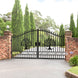 Greatbear 14x8 ft Steel Dual Swing Driveway Gate with Wider Goalposts - Serenity Provision