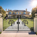 Greatbear 14x8 ft Steel Dual Swing Driveway Gate with Wider Goalposts - Serenity Provision