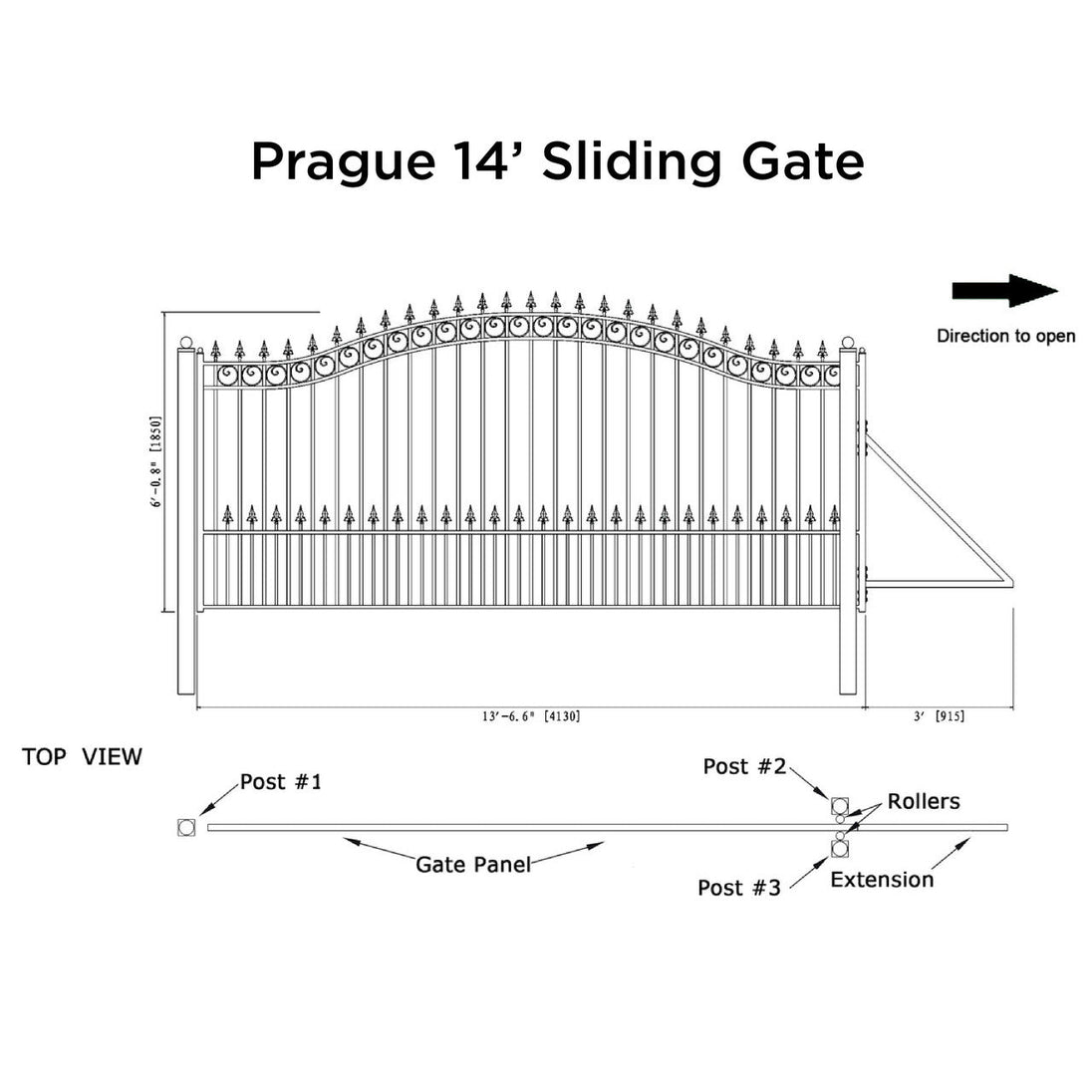Aleko 14x6 ft Steel Sliding Driveway Gate - Serenity Provision