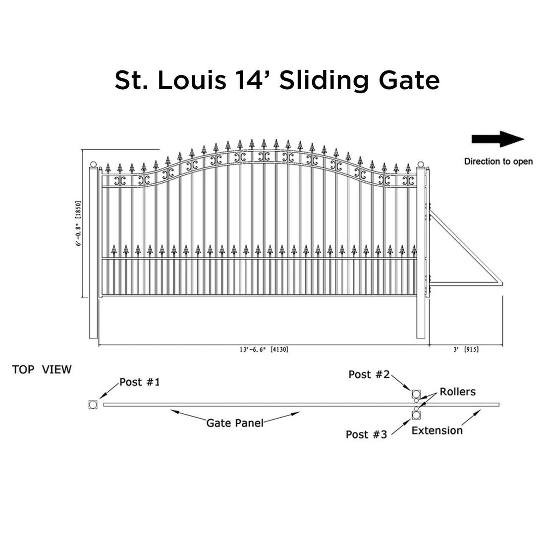 Aleko 14x6 ft Steel Sliding Driveway Gate - Serenity Provision