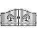 Greatbear 14x8 ft Steel Dual Swing Driveway Gate with Wider Goalposts - Serenity Provision