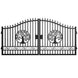 Greatbear 14x8 ft Steel Dual Swing Driveway Gate with Wider Goalposts - Serenity Provision