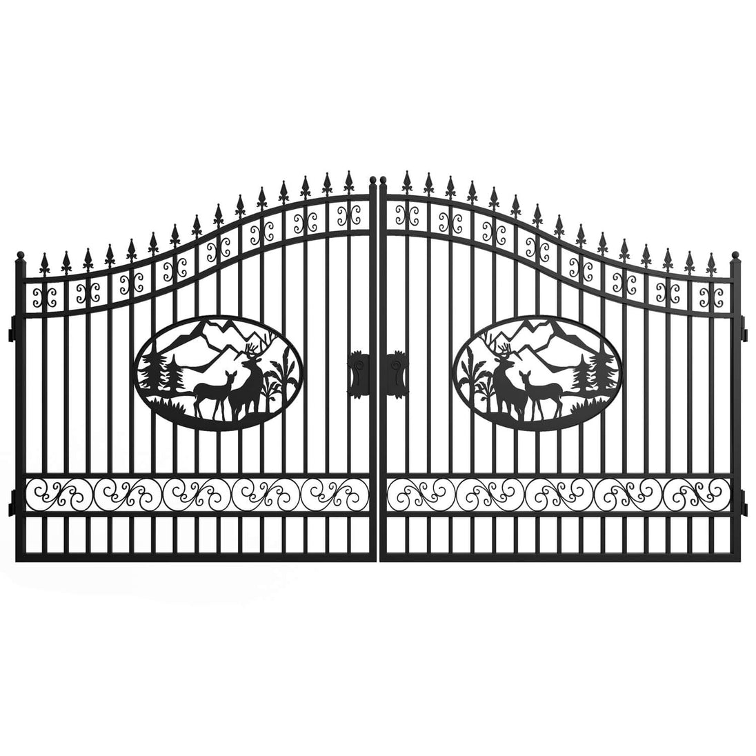 Greatbear 14x8 ft Steel Dual Swing Driveway Gate - Serenity Provision