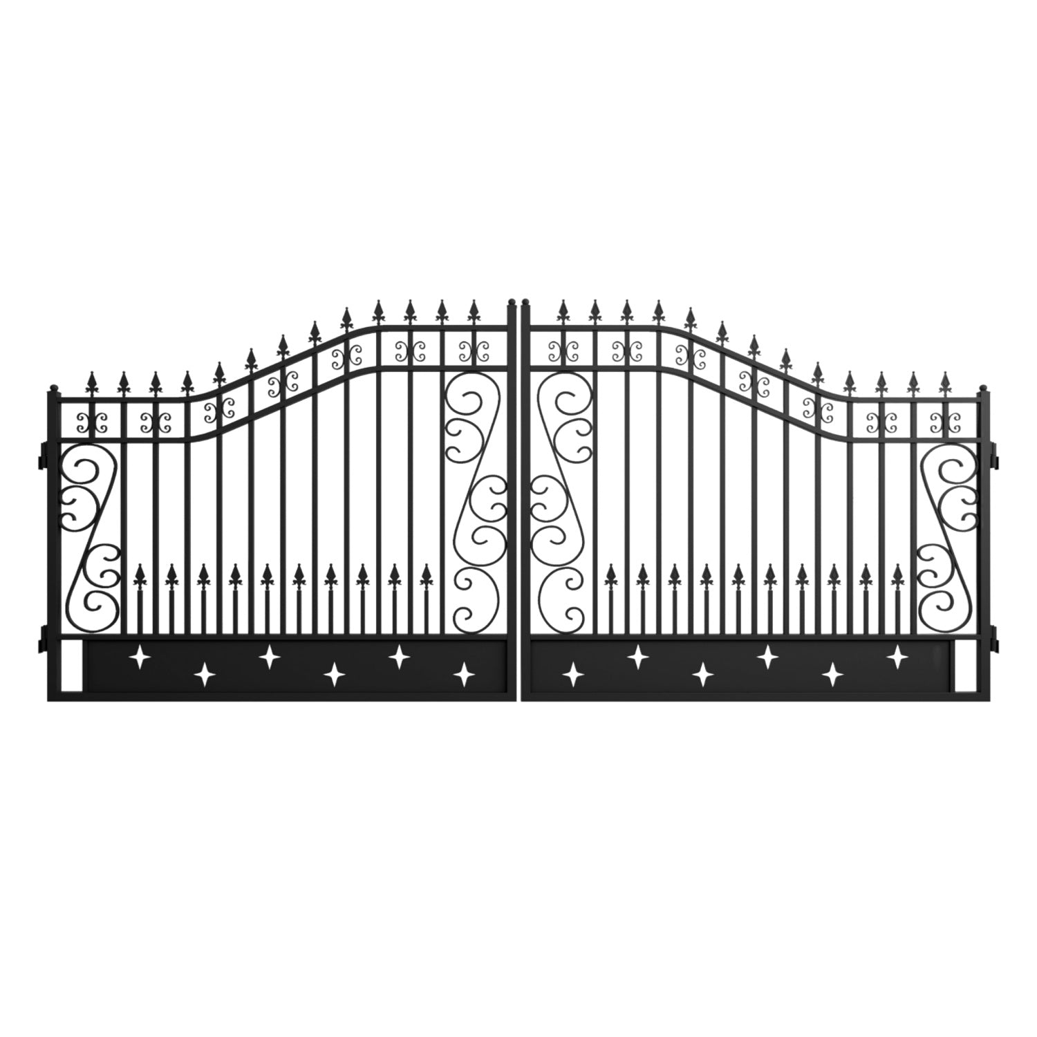 Greatbear 16x8 ft Dual Swing Driveway Gate with Star Pattern - Serenity Provision