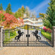 Greatbear 16x7 ft Steel Dual Swing Driveway Gate with Horse Pattern - Serenity Provision
