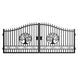 Greatbear 16x8 ft Steel Dual Swing Driveway Gate with Tree Pattern - Serenity Provision