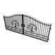 Greatbear 16x8 ft Steel Dual Swing Driveway Gate with Tree Pattern - Serenity Provision