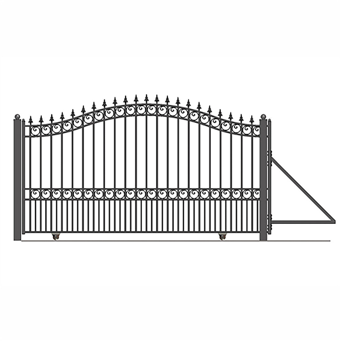 Aleko 16ft Steel Sliding Driveway Gate with 5ft Pedestrian Gate - Serenity Provision