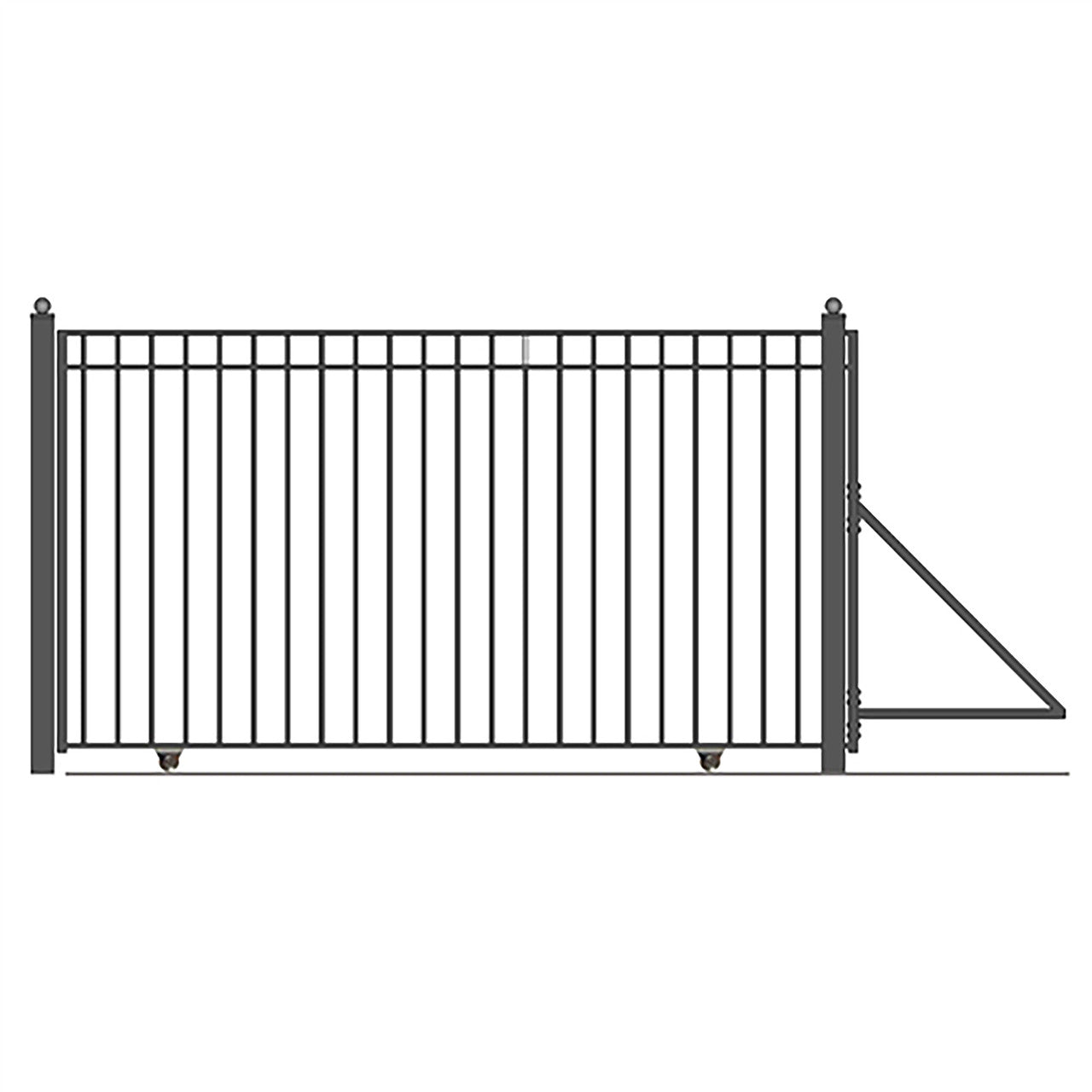 Aleko 16ft Steel Sliding Driveway Gate with 5ft Pedestrian Gate - Serenity Provision