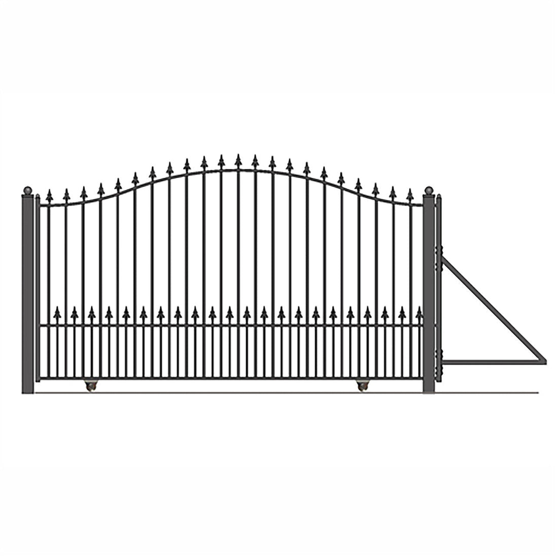 Aleko 16ft Steel Sliding Driveway Gate with 5ft Pedestrian Gate - Serenity Provision