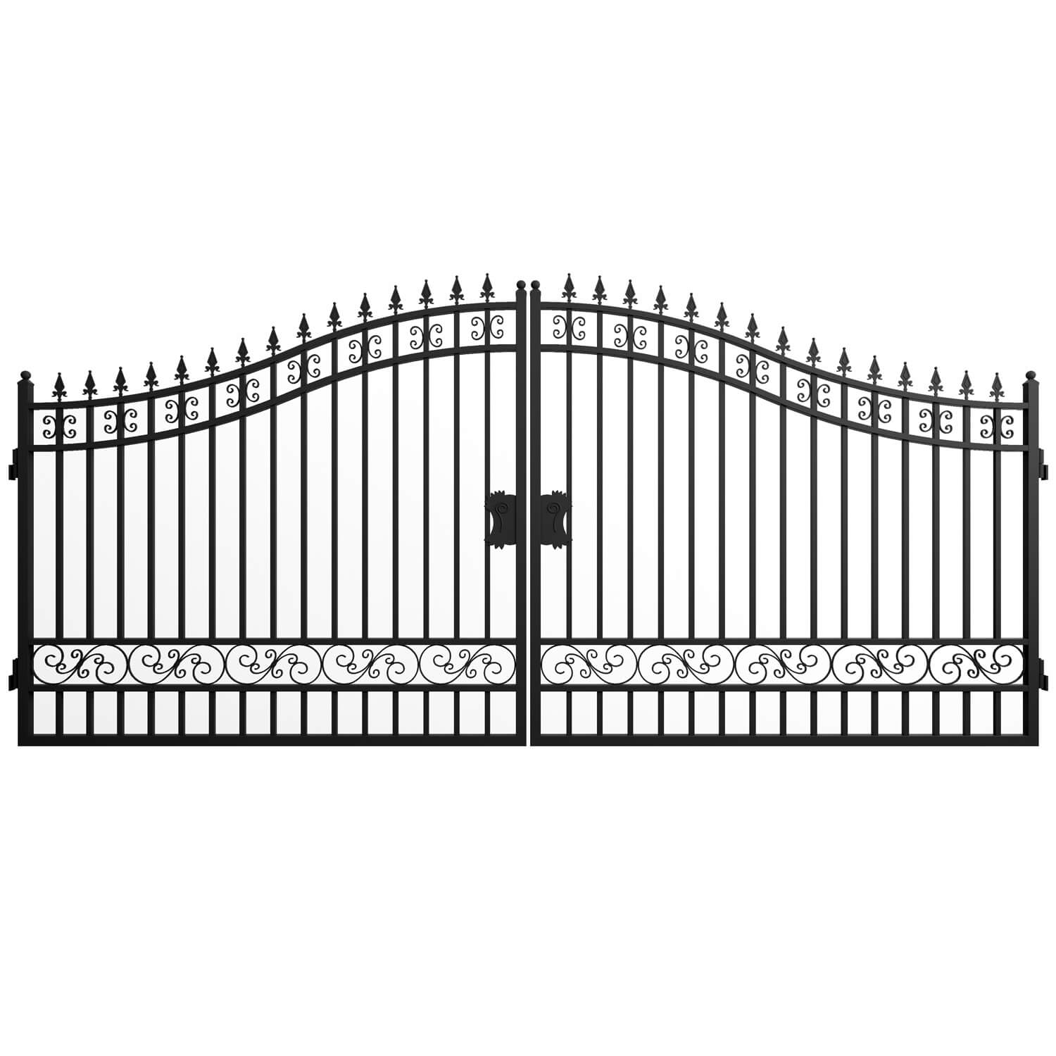 Greatbear 16x8 ft Steel Dual Swing Driveway Gate - Serenity Provision