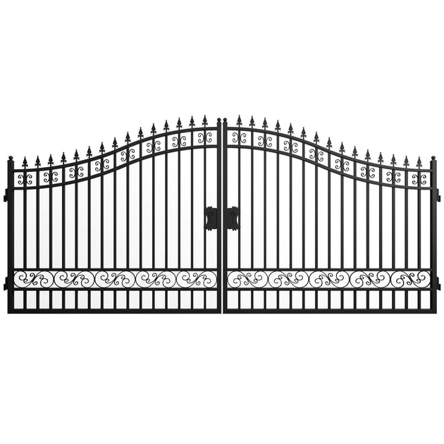 Greatbear 16x8 ft Steel Dual Swing Driveway Gate - Serenity Provision