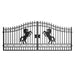 Greatbear 16x7 ft Steel Dual Swing Driveway Gate with Horse Pattern - Serenity Provision