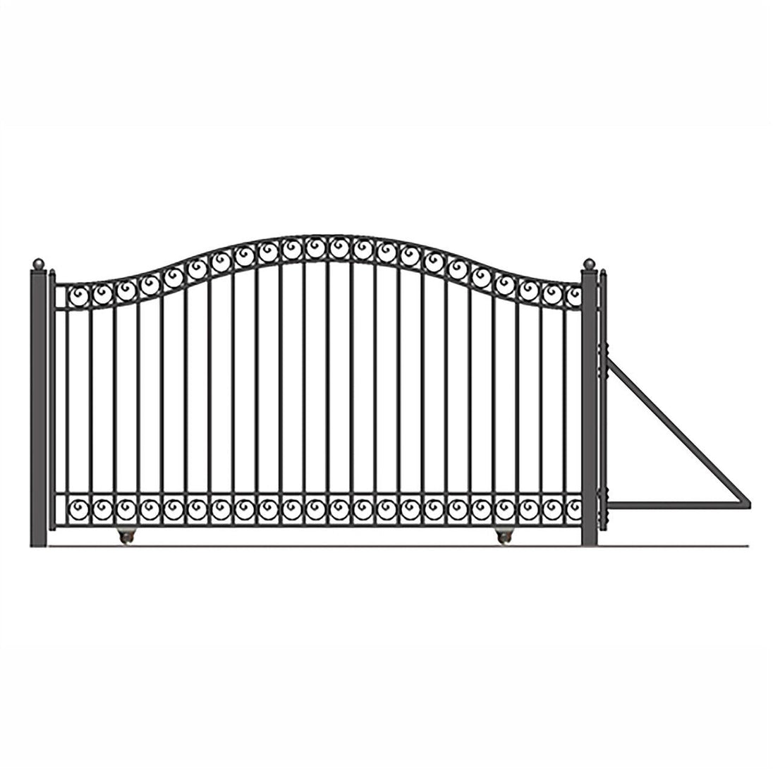 Aleko 18ft Steel Sliding Driveway Gate with 5ft Pedestrian Gate - Serenity Provision