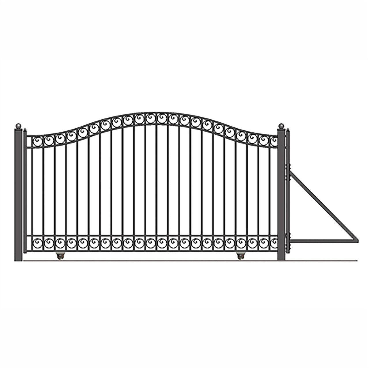 Aleko 18ft Steel Sliding Driveway Gate with 5ft Pedestrian Gate - Serenity Provision
