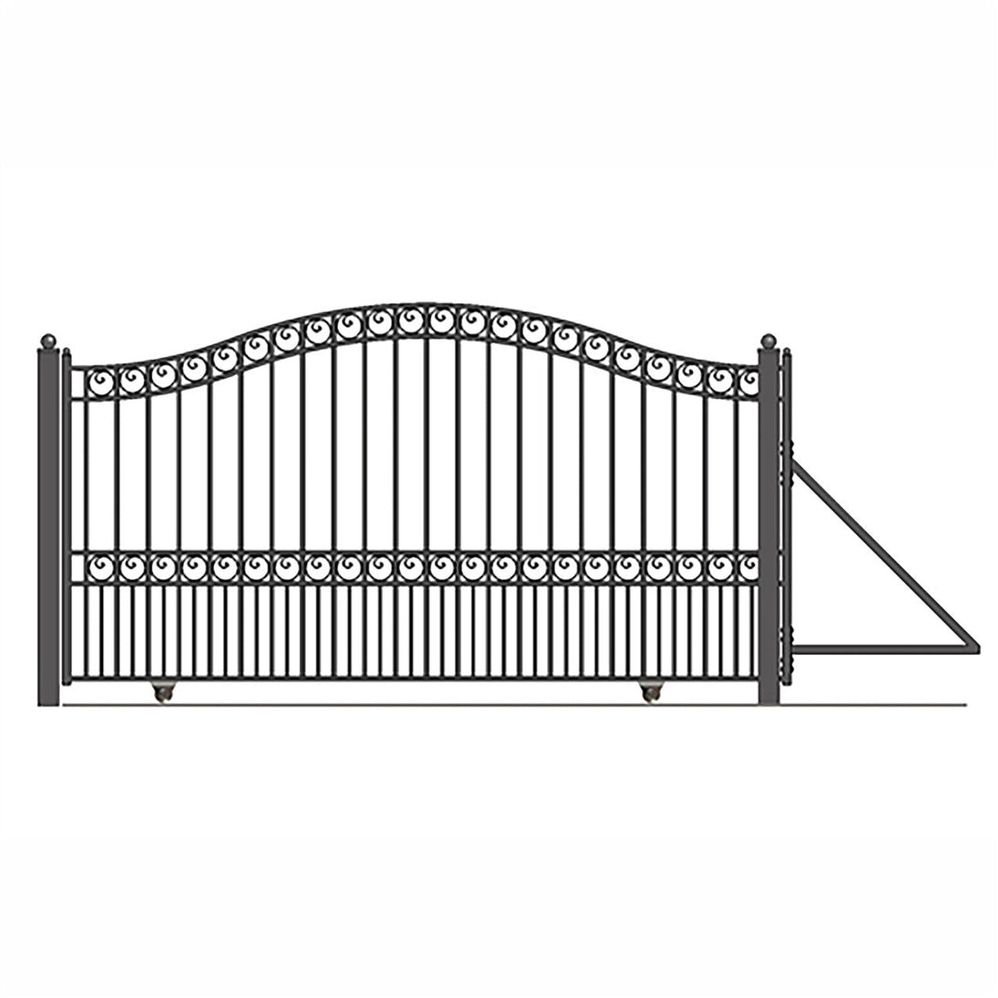 Aleko 18ft Steel Sliding Driveway Gate with 5ft Pedestrian Gate - Serenity Provision