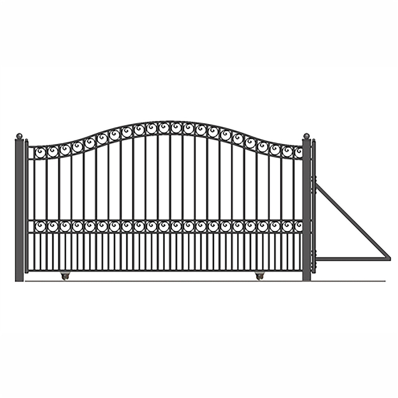 Aleko 18ft Steel Sliding Driveway Gate with 5ft Pedestrian Gate - Serenity Provision