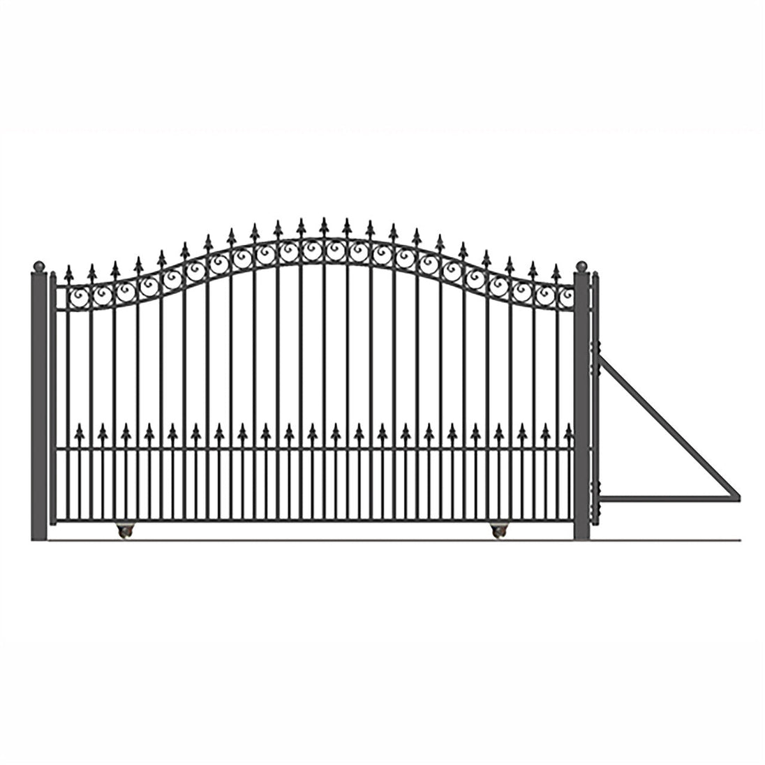 Aleko 18ft Steel Sliding Driveway Gate with 5ft Pedestrian Gate - Serenity Provision