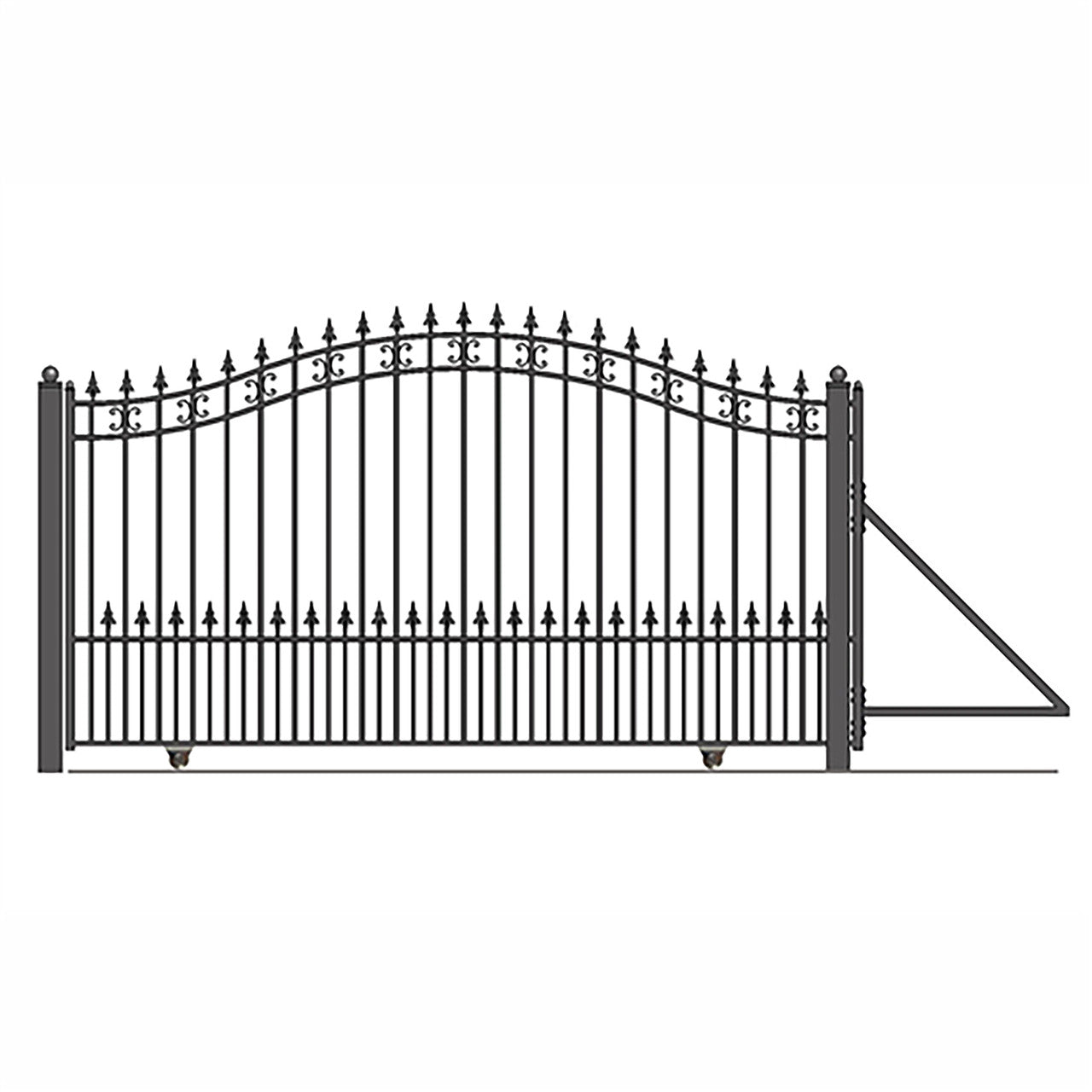 Aleko 18ft Steel Sliding Driveway Gate with 5ft Pedestrian Gate - Serenity Provision
