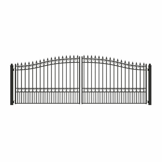 Greatbear 18x6 ft Steel Dual Swing Driveway Gate - LONDON Style - Serenity Provision