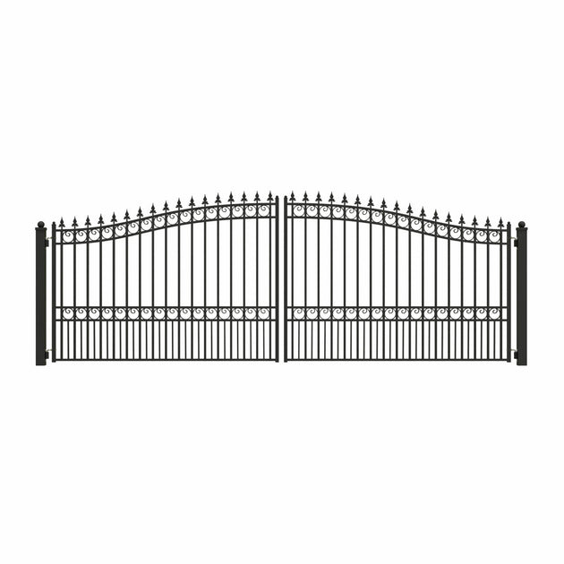 Greatbear 18x6 ft Steel Dual Swing Driveway Gate - LONDON Style - Serenity Provision