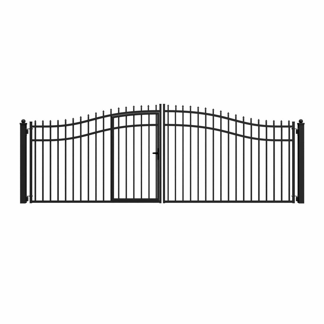 Aleko 16x7 ft Steel Dual Swing Driveway Gate with Pedestrian Door - Serenity Provision