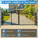 Greatbear 18x7 ft Steel Dual Swing Driveway Gate with Pedestrian Door - Serenity Provision