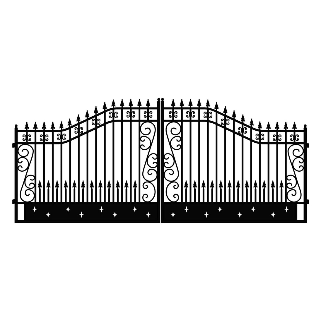 Greatbear 18x8 ft Steel Dual Swing Driveway Gate - Serenity Provision