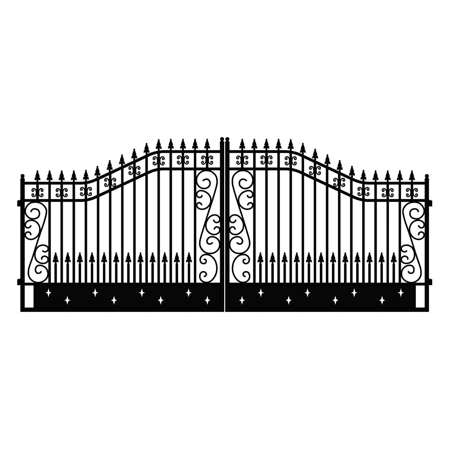 Greatbear 18x8 ft Steel Dual Swing Driveway Gate - Serenity Provision