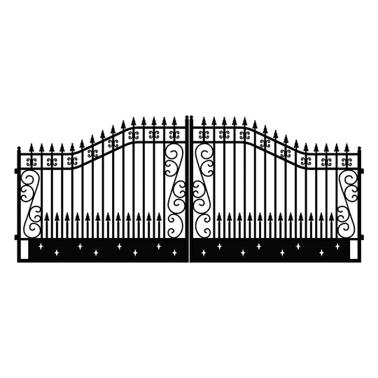Greatbear 18x8 ft Steel Dual Swing Driveway Gate - Serenity Provision