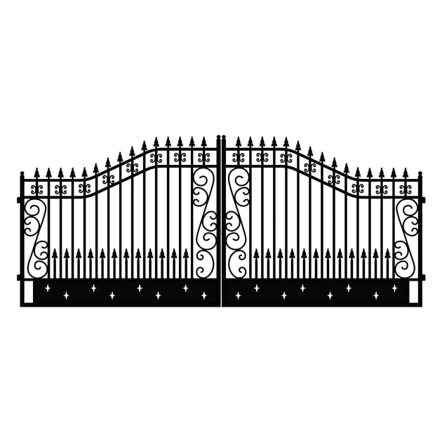 Greatbear 18x8 ft Steel Dual Swing Driveway Gate - Serenity Provision
