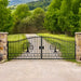 Greatbear 20x8 ft Steel Dual Swing Driveway Gate with Wider Goalposts - Serenity Provision