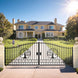 Greatbear 20x8 ft Steel Dual Swing Driveway Gate with Wider Goalposts - Serenity Provision