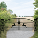 Greatbear 20x8 ft Dual Swing Driveway Gate with Ornamental Posts - Serenity Provision
