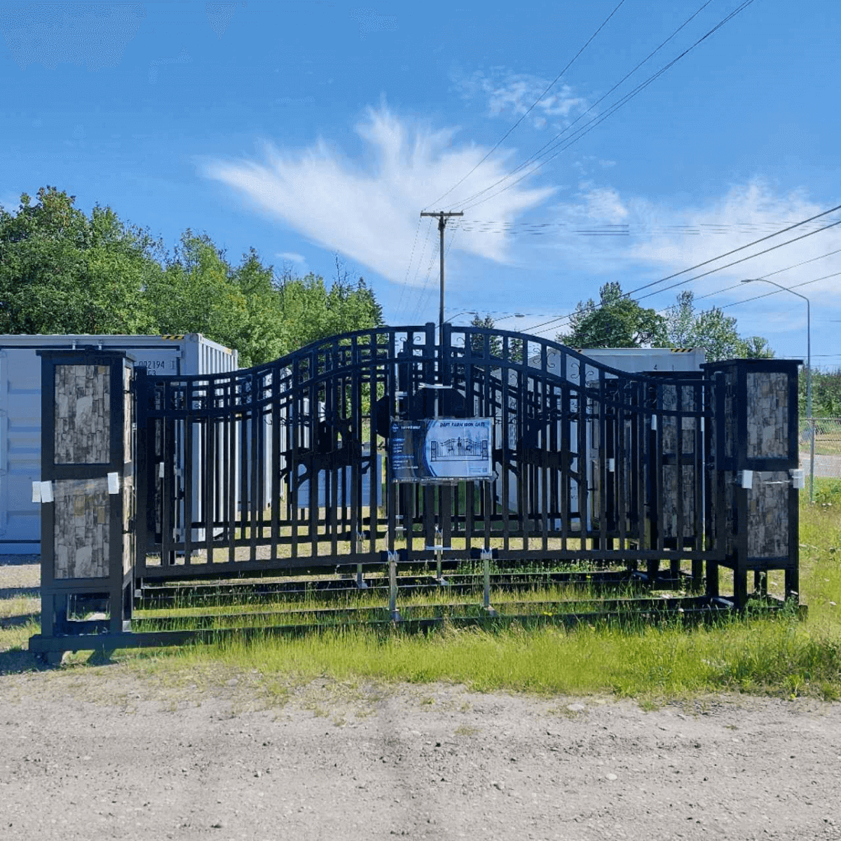 Greatbear 20x8 ft Dual Swing Driveway Gate with Ornamental Posts - Serenity Provision