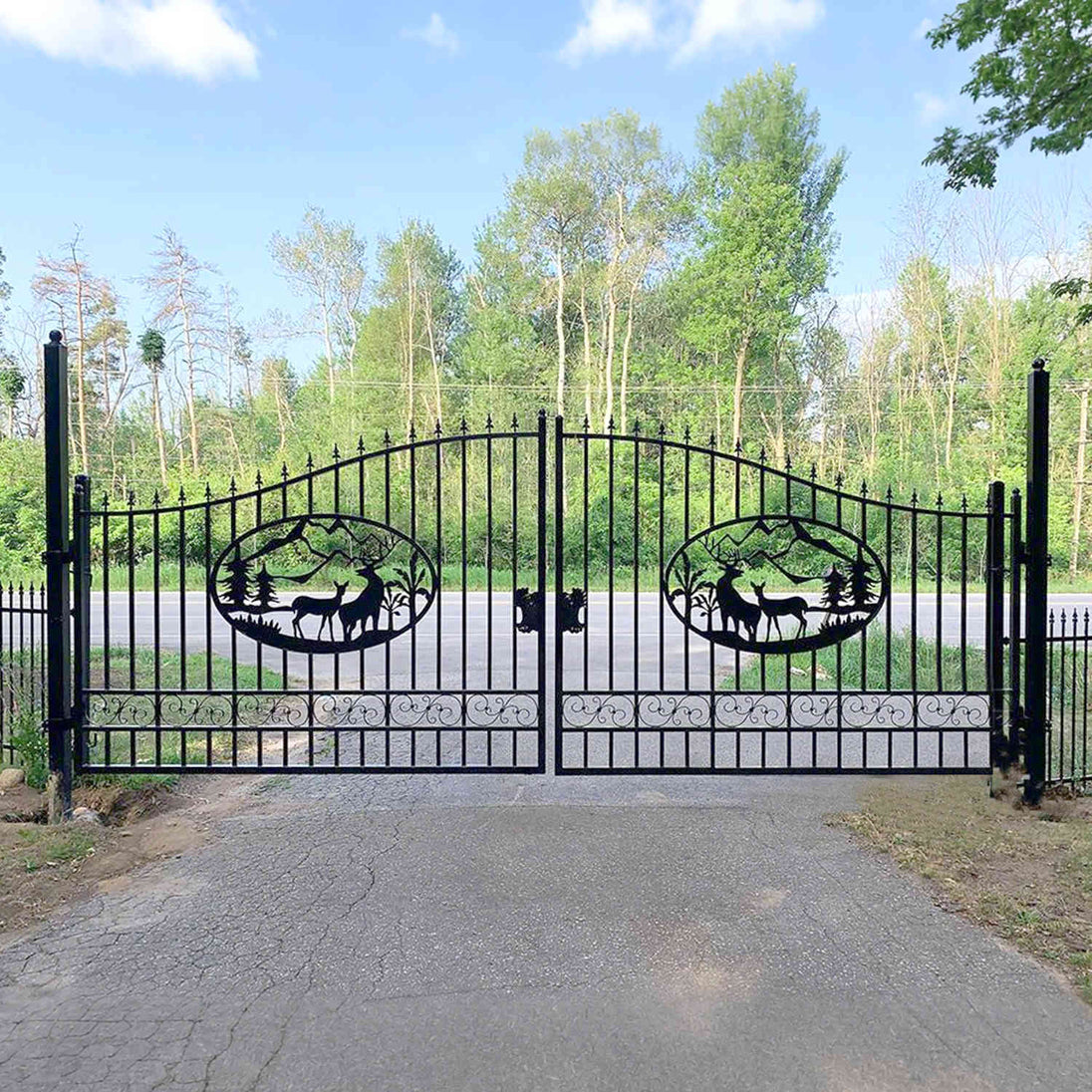 Greatbear 20x8 ft Steel Dual Swing Driveway Gate - Serenity Provision