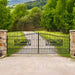 Greatbear 18x7 ft Steel Dual Swing Driveway Gate with Rectangular Deer Pattern - Serenity Provision