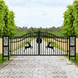 Greatbear 20x8 ft Dual Swing Driveway Gate with Ornamental Posts - Serenity Provision