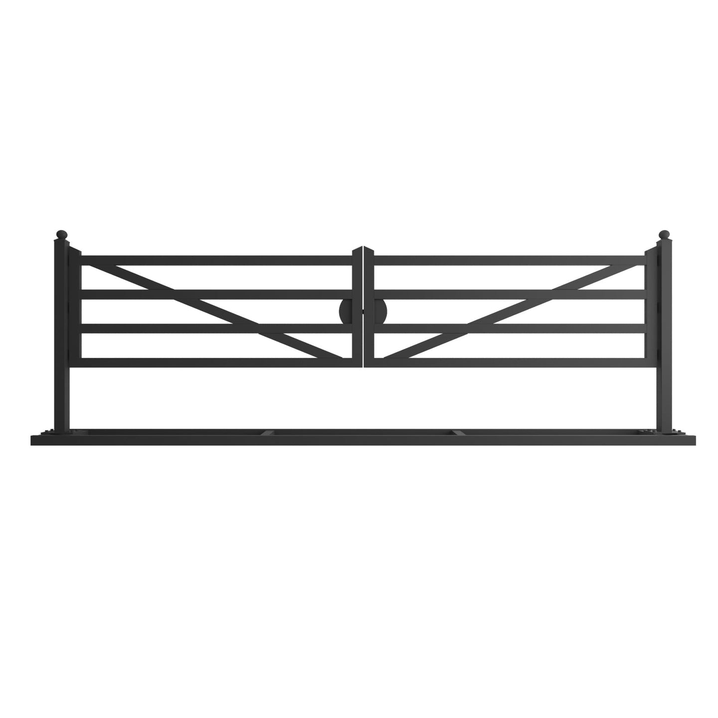 Greatbear 20 ft Farm Driveway Gate with Diagonal Tubes, Dual Swing - Serenity Provision