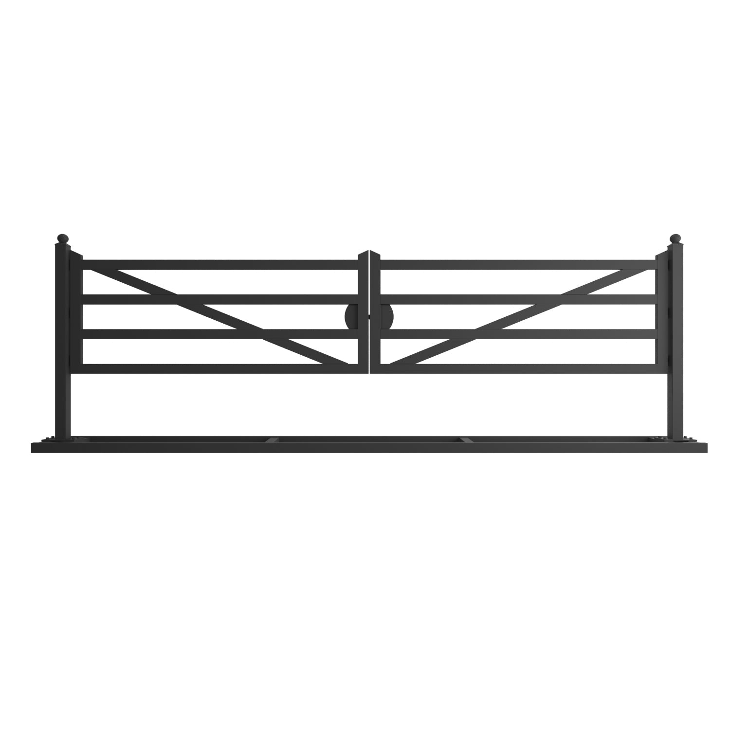 Greatbear 20 ft Farm Driveway Gate with Diagonal Tubes, Dual Swing - Serenity Provision